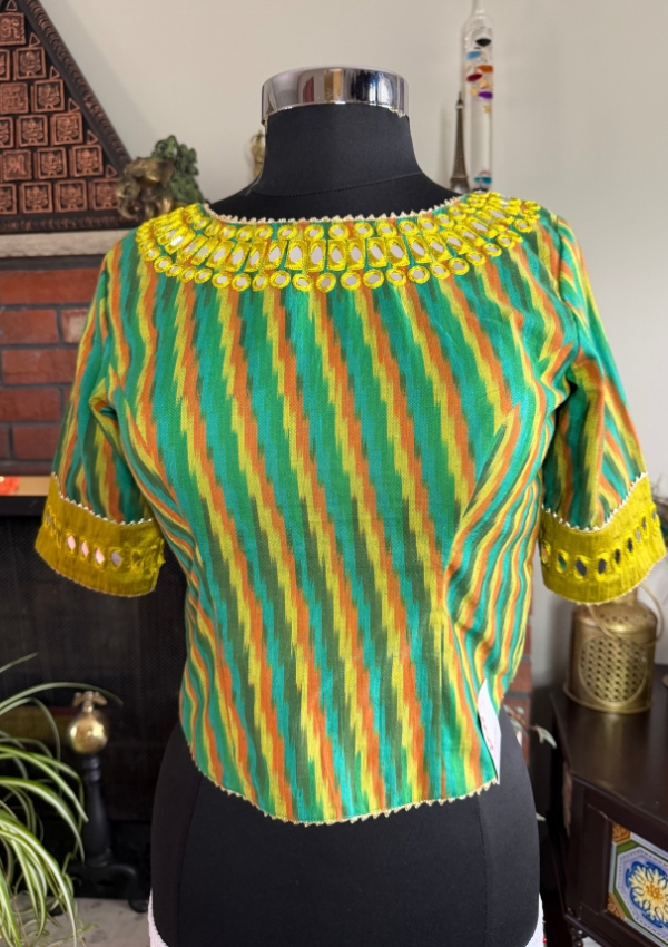 Green Ikat Mirror Blouse